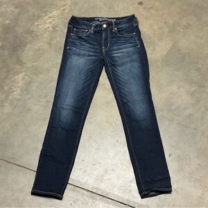 American Eagle Outfitters Dark Blue Straight Leg Jeans